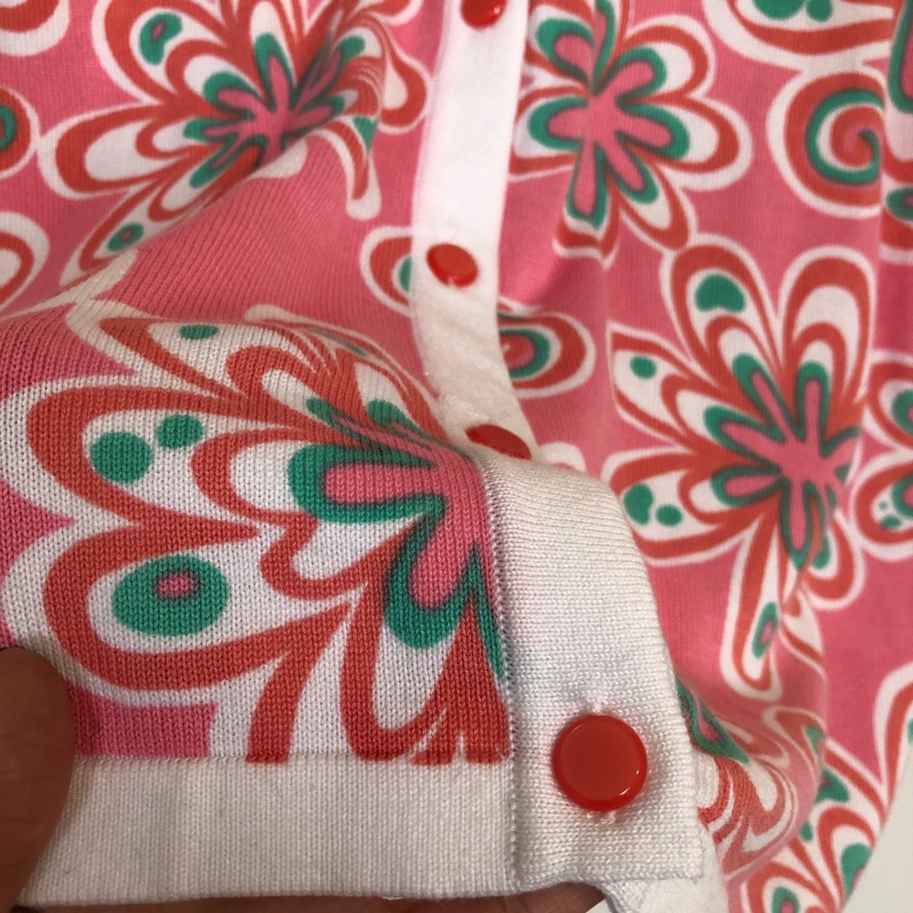NWT Bob Mackie Floral Mod cardigan Pink Small - Picture 6 of 11